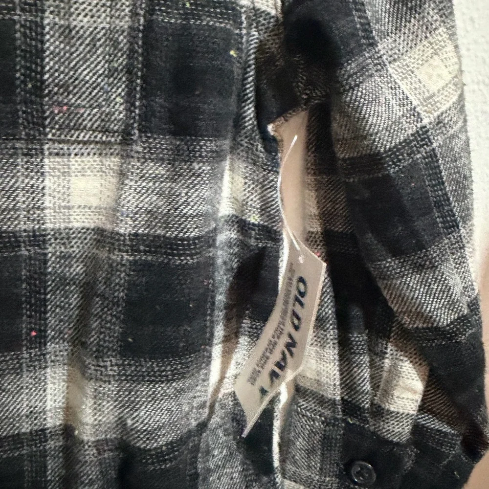 Old Navy Kids Black and White Checkered Button-Down Shirt